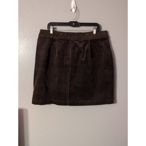 LOFT Brown Corduroy Skirt Women's Size 14 NWT Pockets - Picture 3 of 8